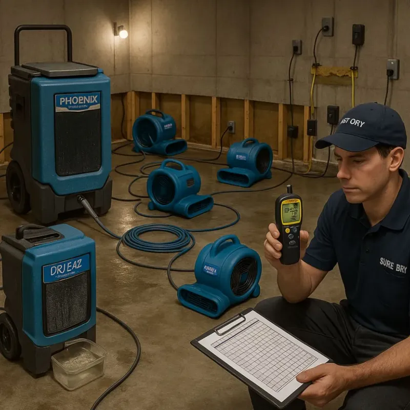 Structural Drying and Dehumidification process in Walthall, MS